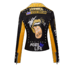 RISISSIDA Women Faux Leather Jacket Studded Rivet Spring Fall Winter Fashion, Moto Biker Trendy Clothes Streetwear Belted - Image 2