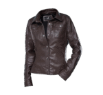 Jild Womens Button Front Lambskin Leather Jacket Shacket - Casual Shirt Long Sleeve Leather Jacket Women with Bust - Image 2