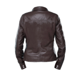 Jild Womens Button Front Lambskin Leather Jacket Shacket - Casual Shirt Long Sleeve Leather Jacket Women with Bust - Image 3