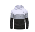 Men's Pullover Hoodies Plaid Jacquard Long Sleeve Drawstring Hipster Casual Hooded Sweatshirts with Kanga Pockets