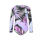 Girls One Piece Swimsuits Long Sleeve Rash Guard for Kids Girls Hawaiian Swim Shirts UPF 50+ Sun Protection