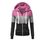 Hoodies for Women Color Block Hooded Sweatshirt Basic Zip-Up Jersey Jacket Long Sleeve Top with Pockets Plus Size