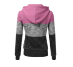 Hoodies for Women Color Block Hooded Sweatshirt Basic Zip-Up Jersey Jacket Long Sleeve Top with Pockets Plus Size - Image 3