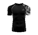 Men's Rash Guard Shirts Sun Protection UPF 50+ Short Sleeve BJJ Jiu Jitsu Workout Swim Compression Shirt