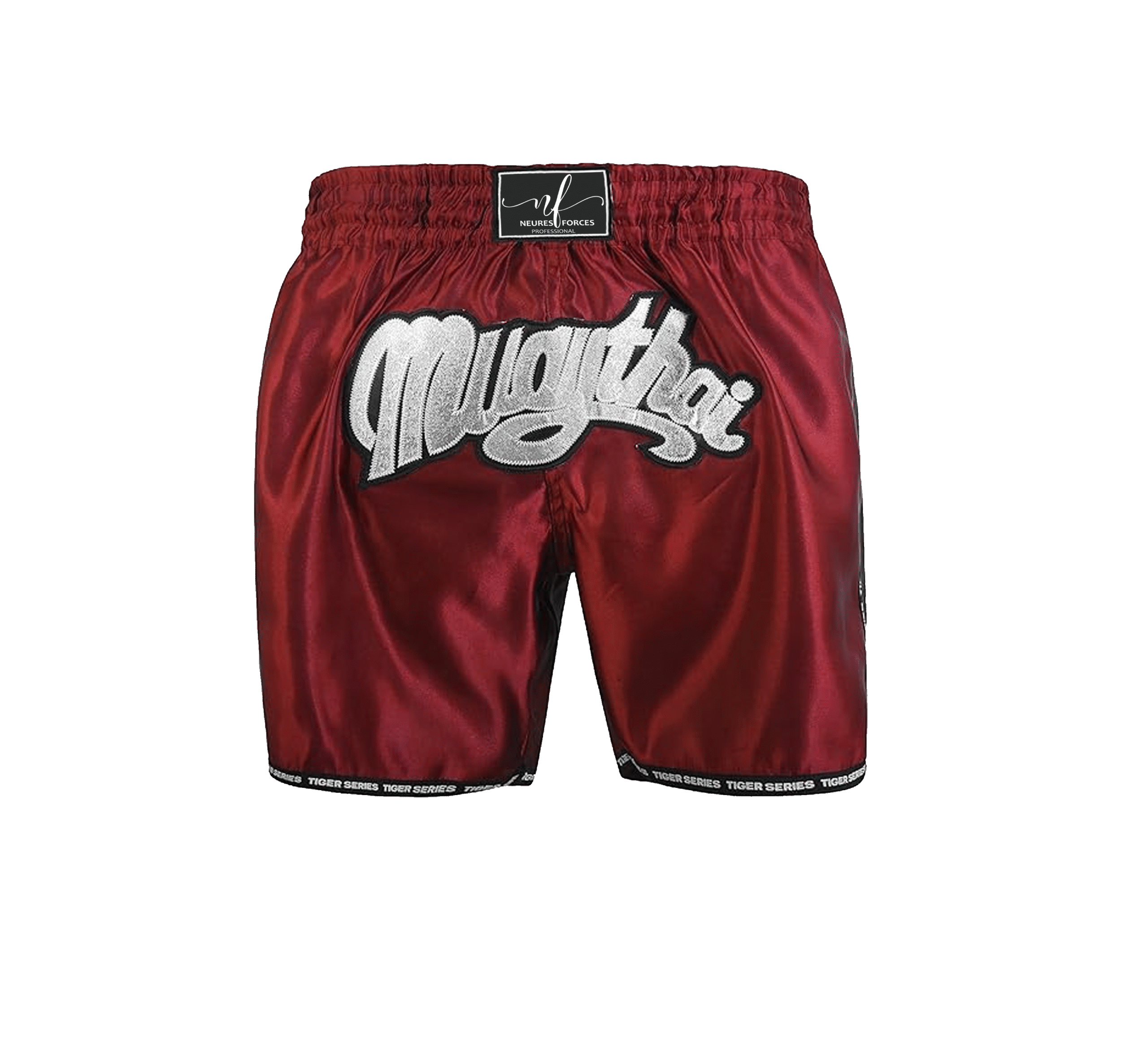 DRT Fight Shorts for Kick Boxing, Combat Sports, MMA, Cage Fighting, Grappling, Martial Arts - Burgandy/Black - Image 1