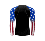 color cosplayer Jiu Jitsu Men American Flag UPF 50+ Sun Protection Printed Rash Guard Long Sleeve Swim Shirts - Image 2