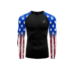 color cosplayer Jiu Jitsu Men American Flag UPF 50+ Sun Protection Printed Rash Guard Long Sleeve Swim Shirts