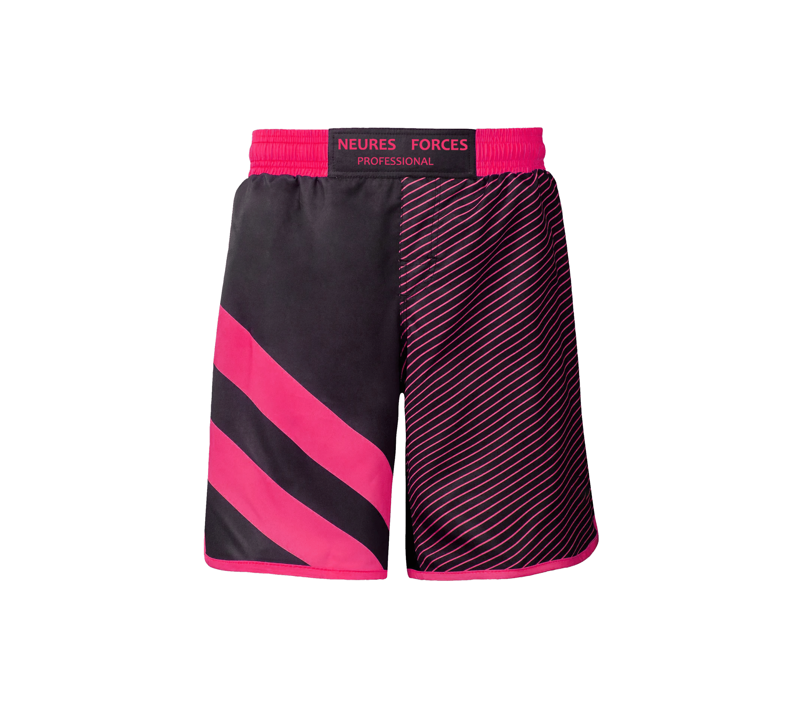 e56 Neures Forces Professional Fight Shorts – Black & Hot Pink Edition - Image 1