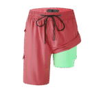 Mens Swim Trunks 9" Board Shorts with Compression Liner Swimsuit Built-in Bathing Suit Quick Dry Swimwear Zipper Pocket