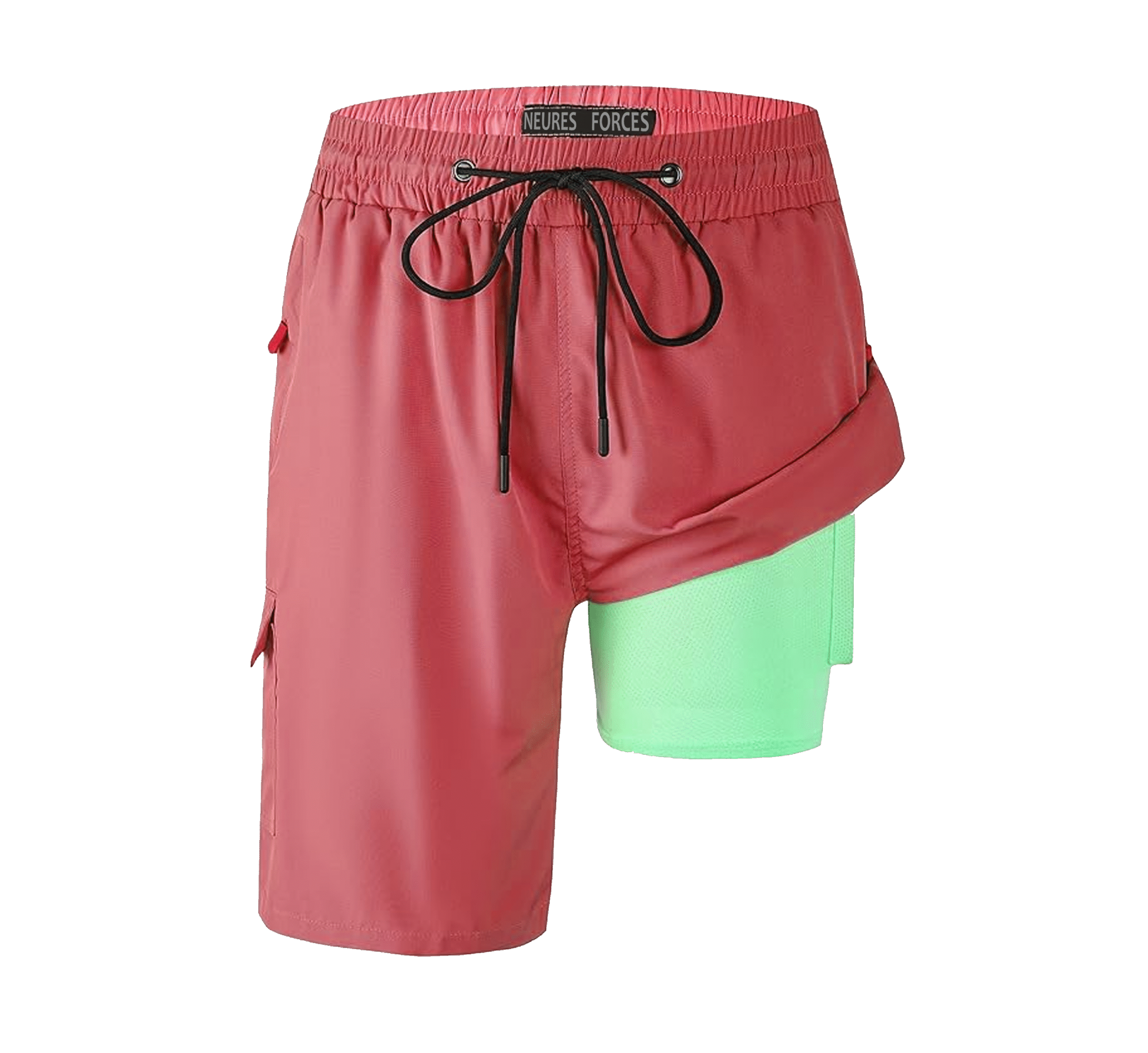 ee Mens Swim Trunks 9" Board Shorts with Compression Liner Swimsuit Built-in Bathing Suit Quick Dry Swimwear Zipper Pocket - Image 1