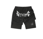 Men's 2 in 1 Goth Graphic Drawstring Elastic Waist Shorts Summer Casual Workout Athletic Gym Track Shorts