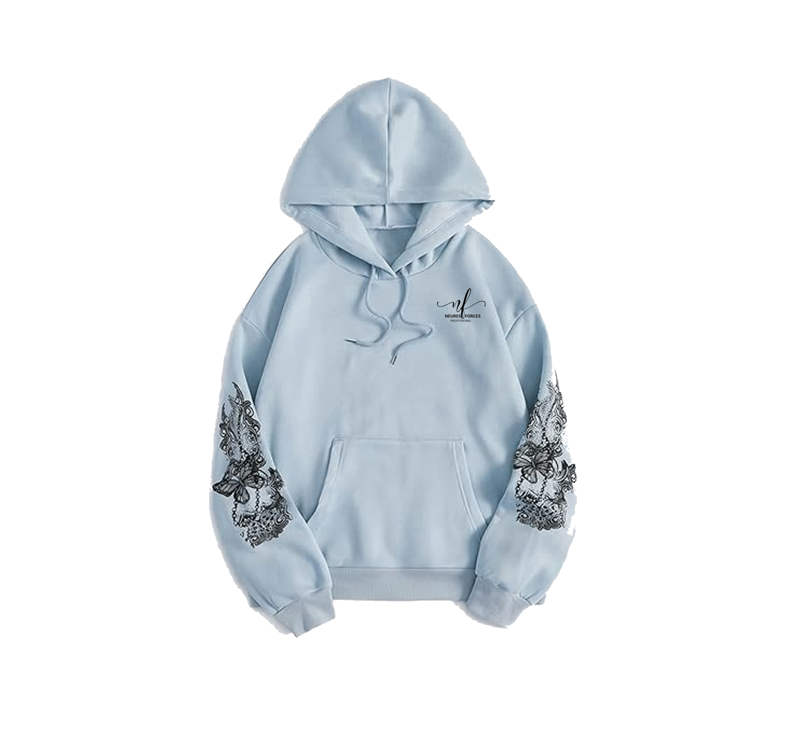 qwert Women's Slogan Graphic Print Drawstring Hoodie Kangaroo Pocket Thermal Sweatshirt - Image 1