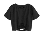 Women's Casual Short Sleeve Graphic Print Tie Dye Crop Top T Shirt - Image 2