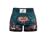 Neures Forces Dragon Muay Thai Fighting Shorts – Teal with Bronze Detailing