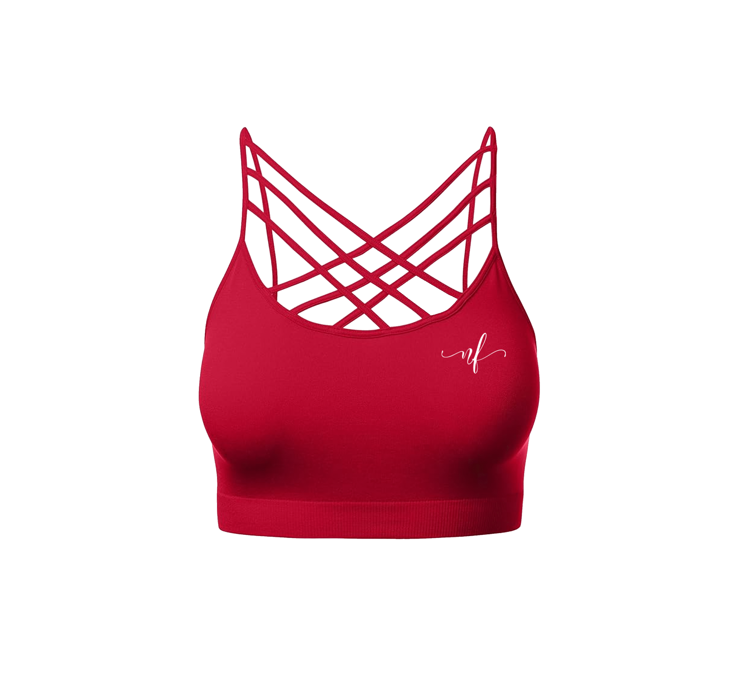 wer56 Women Sports Bra Criss Cross Strappy Wirefree Cami Bralette Crop Top - Image 1