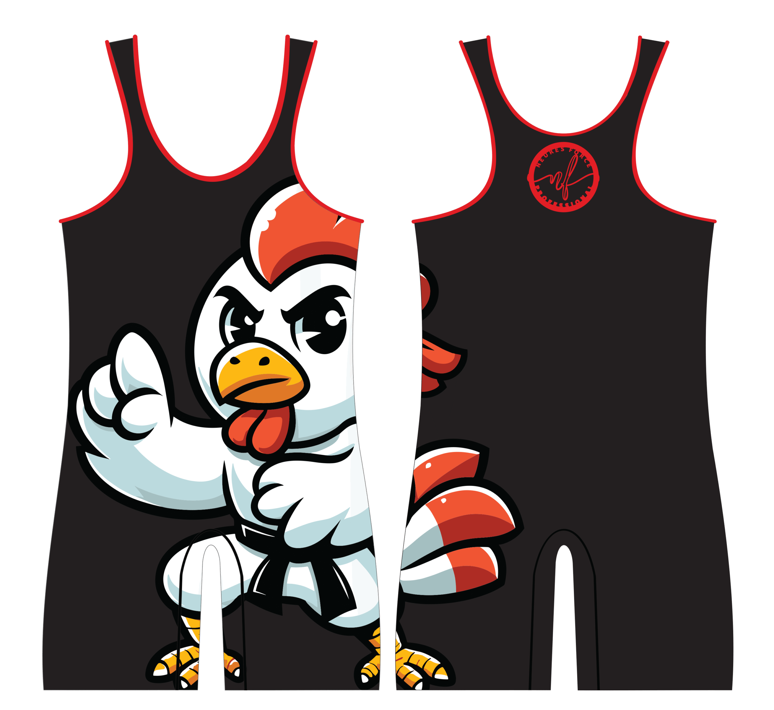 121 NeuresForces Fighting Rooster Wrestling Singlet | kids & Youth Sports Gear - Image 1