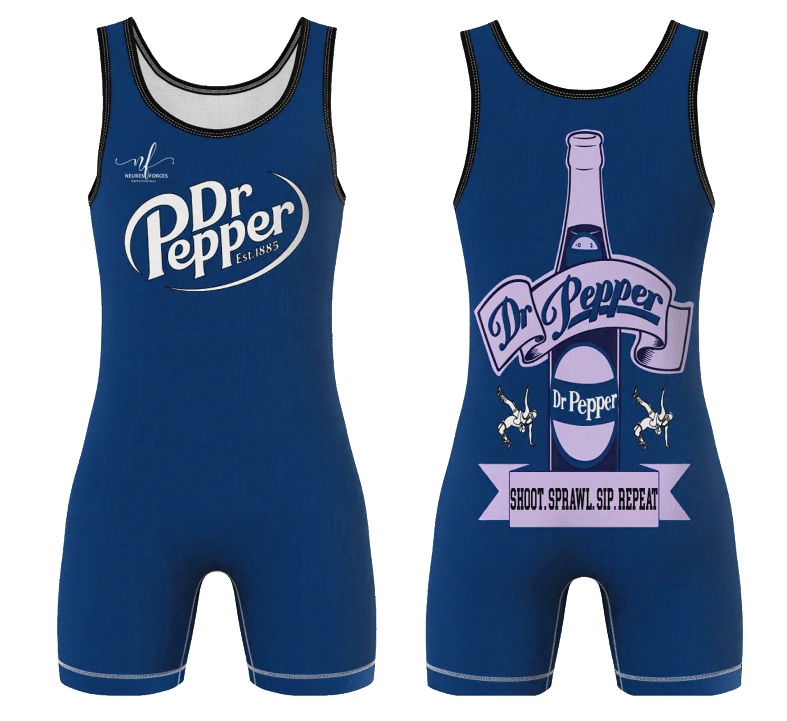 wdfg NeuresForces Dr Pepper Wrestling Singlet – Shoot. Sprawl. Sip. Repeat. - Image 1